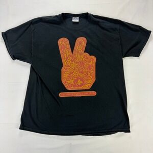 Stone Temple Pilots Peace Hand Graphic T Shirt Adult 2XL Black Hanes Heavyweight